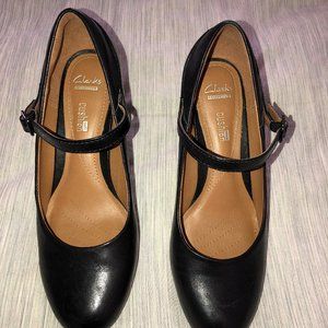 Clarks Mary Jane Block Heel Shoes